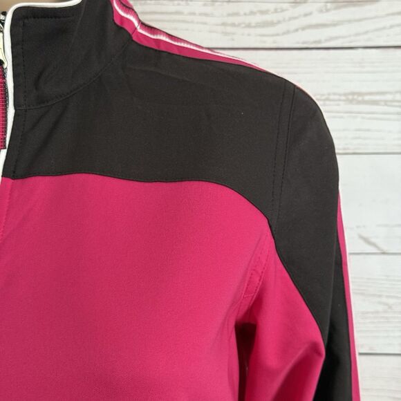 Made for Life Jacket Small Bright Pink Black White Trim Full Zip Athletic Casual - Picture 4 of 14
